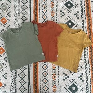 Three-pack Honest toddler short-sleeve, solid color, organic cotton blend tees